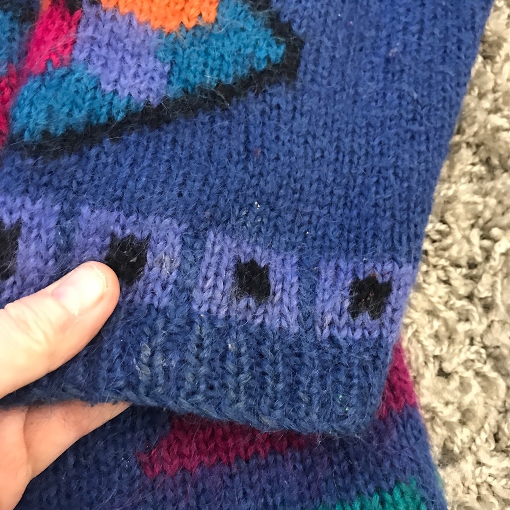 Vintage 90’s L.L. Bean Geometric Mohair Sweater - Picture 3 of 7